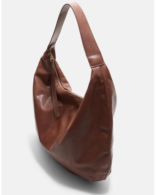 Stradivarius Brown – halbmondförmige schultertasche
