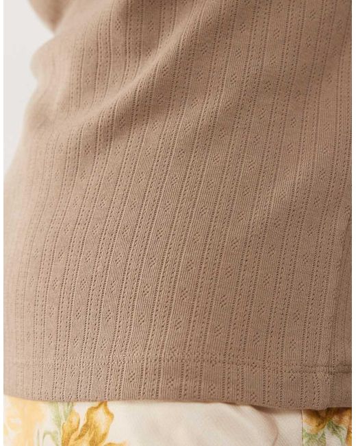 Collusion Natural Pointelle Fitted Baby Tee