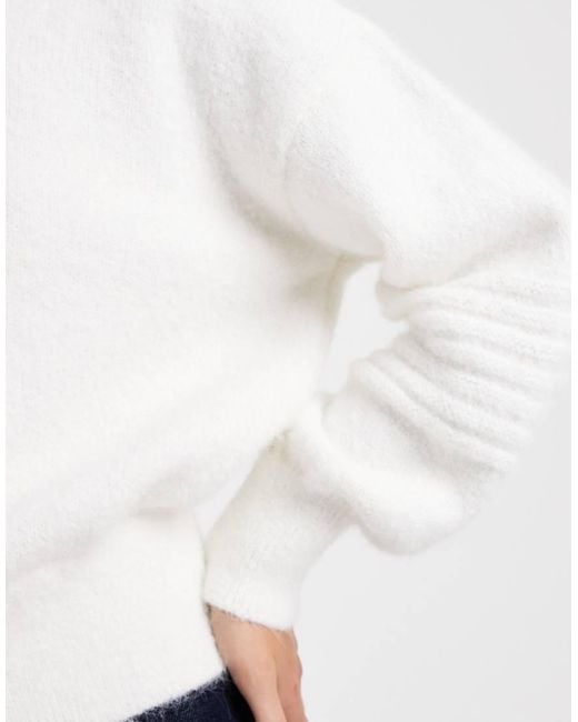 ASOS White Stitch Detail Nipped Waist Jumper