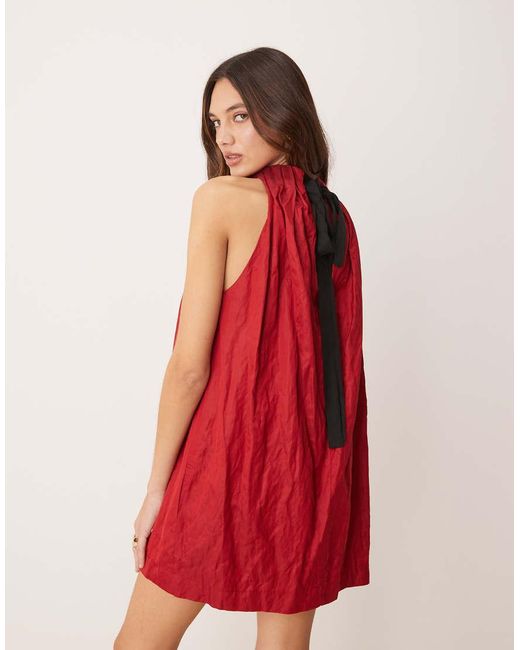 Mango Red Capsule Ramie Mini Dress