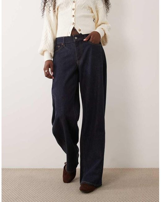 Abercrombie & Fitch Blue Curve Love Low Rise Loose Jeans