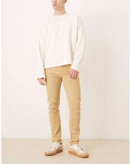 Chino Skinny di ASOS in Natural da Uomo