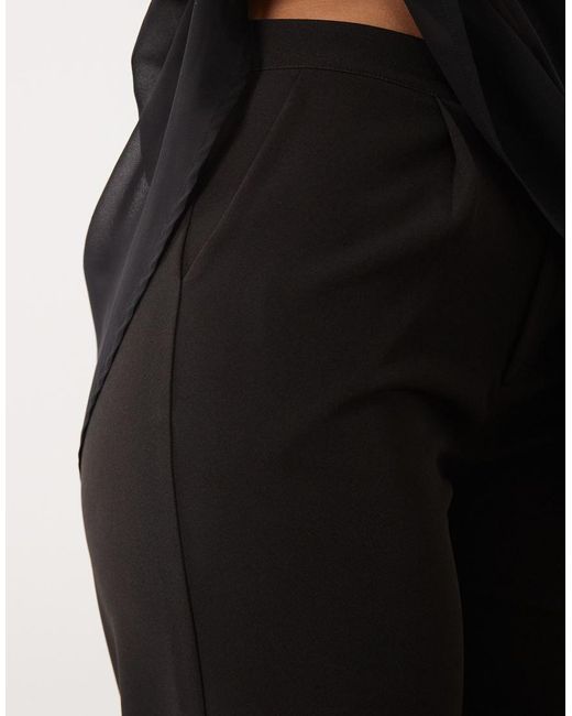 Kaiia Black Exclusive High Waisted Tailored Wide Leg Trousers Co-Ord