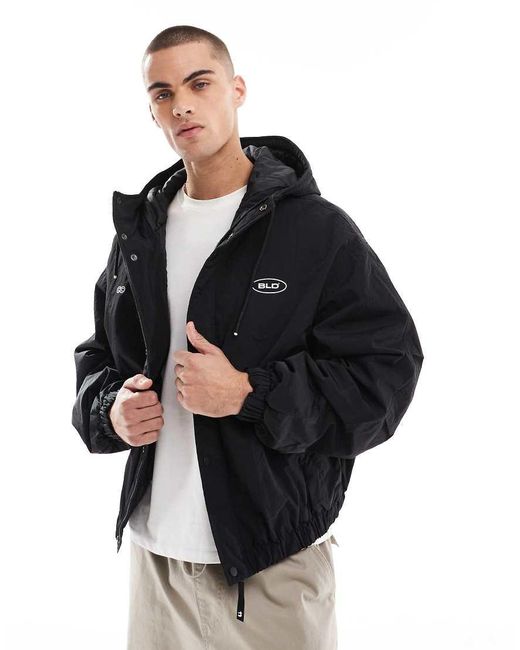 Bershka Black Windbreaker for men
