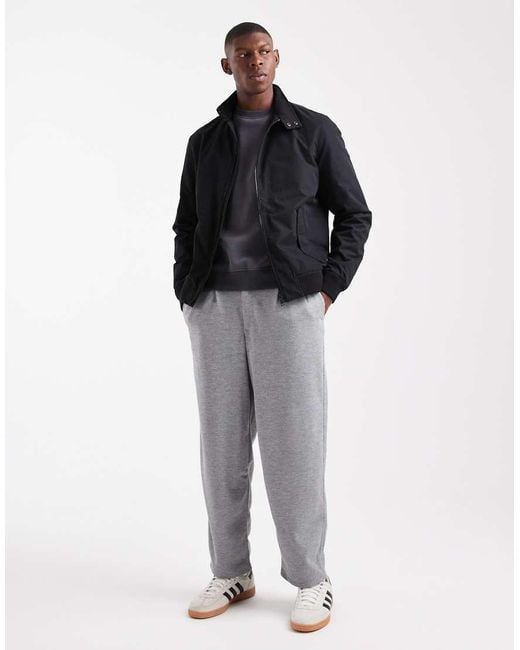 Threadbare Black Bomber Jacket With Funnel Collar for men