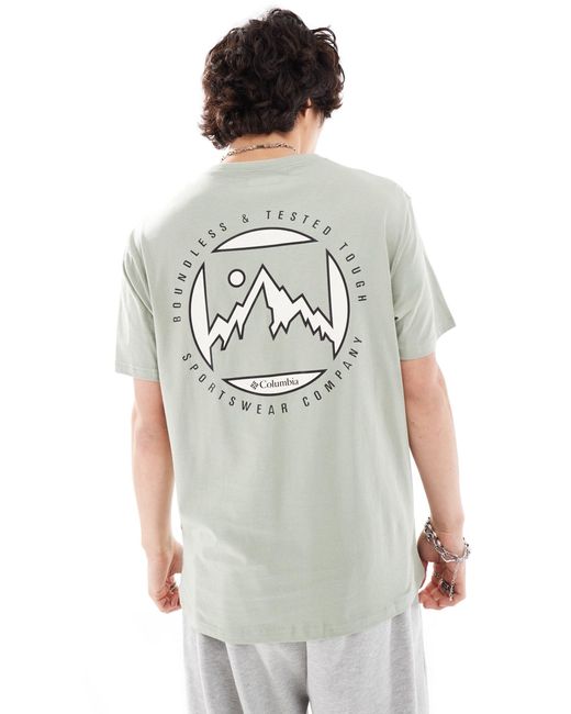 Brice creek - t-shirt avec imprimé montagne au dos - kaki - exclusivité asos Columbia pour homme en coloris Gray