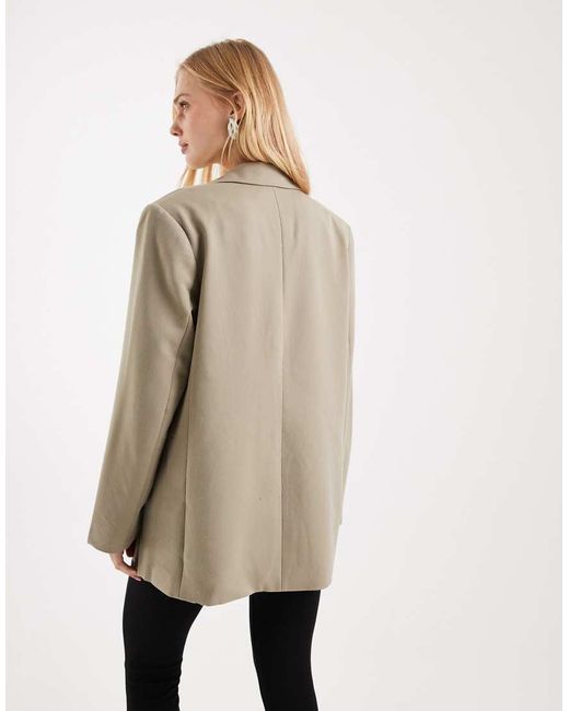 Pieces Natural Tailored Oversized Boxy Blazer