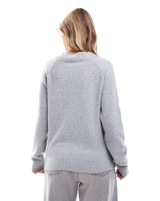 Pull col rond - clair Vero Moda en coloris Gray