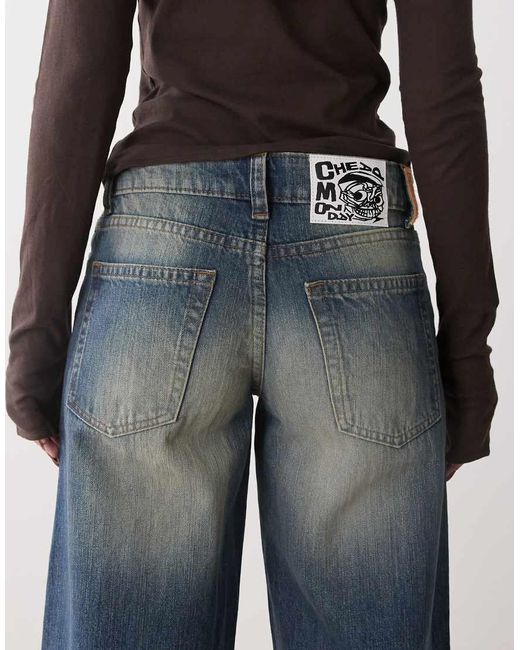 Cheap Monday Multicolor Poser Mid Rise Wide Leg Skater Jeans