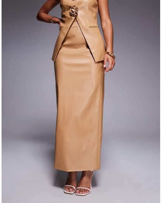 ASOS Gray Tailored Skirt With Split Back