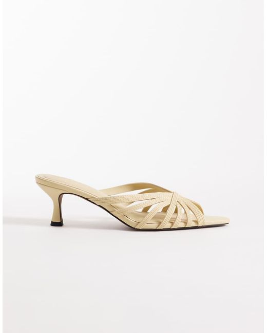 ASOS Natural Healing Strappy Peep Toe Mid Heel Mules