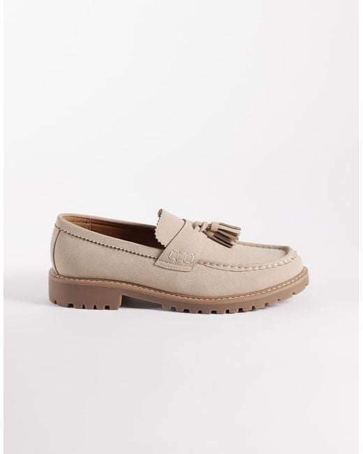 ASOS Brown Tassel Loafers With Cleated Sole for men