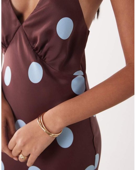 Nobody's Child Pink Cali Satin Occasion Hatlerneck Maxi Dress