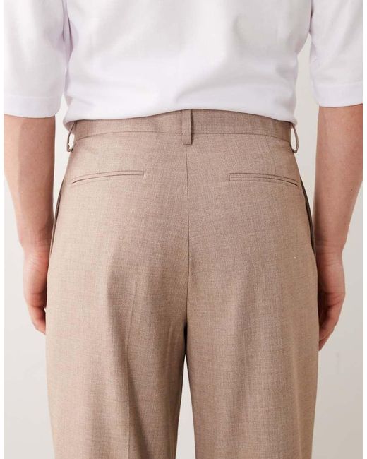 ASOS White Wide Leg Pleated Dress Pants for men