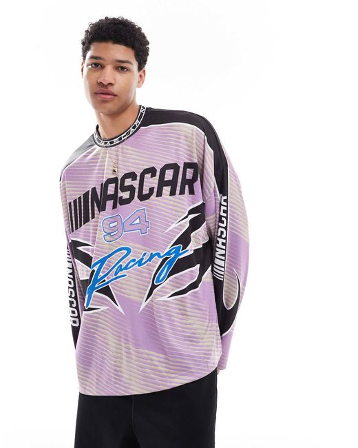 Bershka Motorsport Long Sleeve T-shirt in Purple for Men | Lyst
