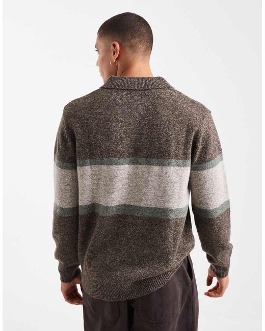 Levi's Gray Redwood Chest Stripe Rugby Knit Jumper for men