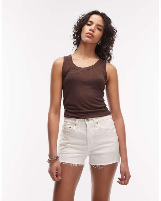 Levi's White 501 Original Shorts