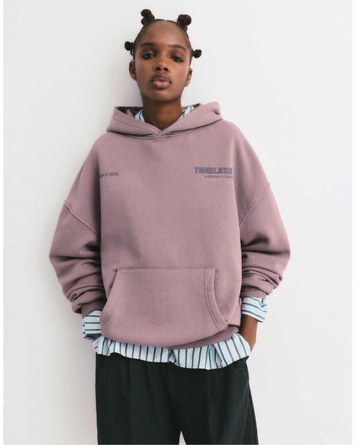 Timeless - sweat à capuche - délavé Pull&Bear en coloris Purple