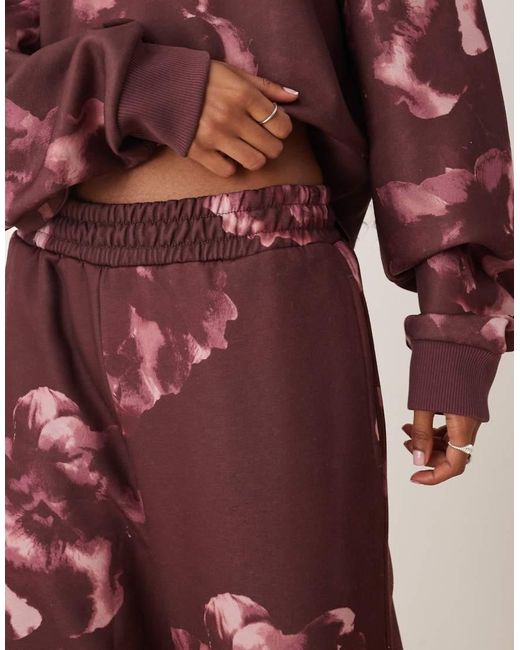 ASOS Red Co-ord Straight Leg jogger With All Over Floral Design