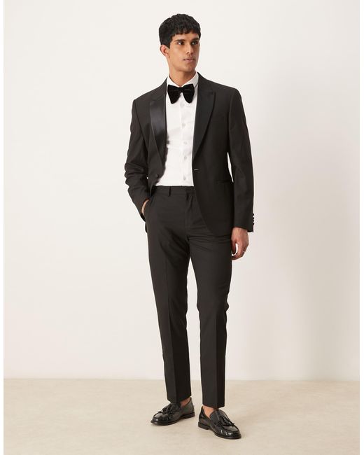 ASOS Black Slim Tuxedo Pants for men