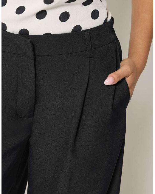 PixieGirl Black Petite Barrel Leg Trousers