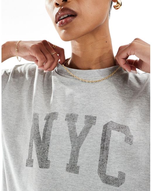 In The Style Gray X Perrie Sian Nyc Logo T-shirt