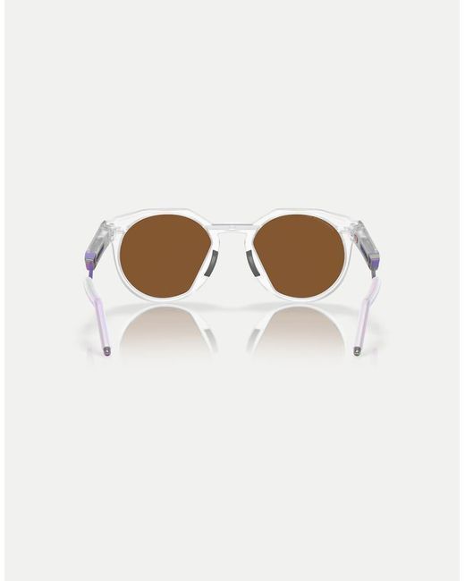 Oakley Purple Hstn Metal Round Sunglasses With Mirrored Lens