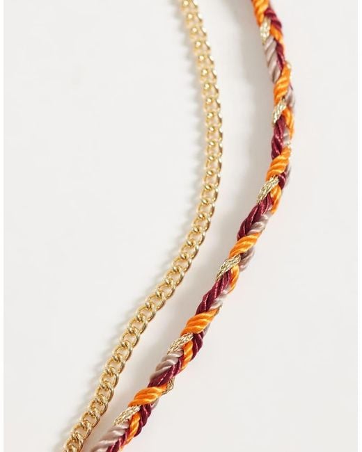 ASOS White Beaded-Row Anklet