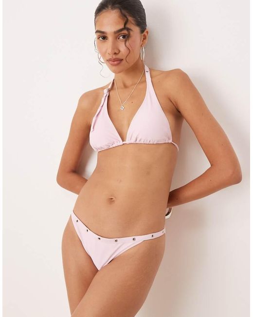 Mango Natural Stud Detail Bikini Bottom