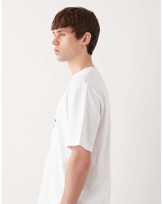 Weekday White Relaxed Fit Printed Graphic T-shirt for men