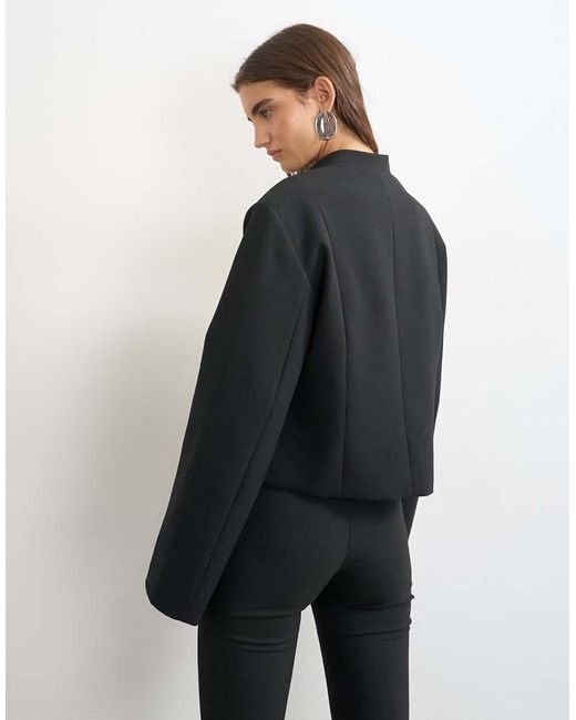 TOPSHOP Black Mandarin Collar Blazer