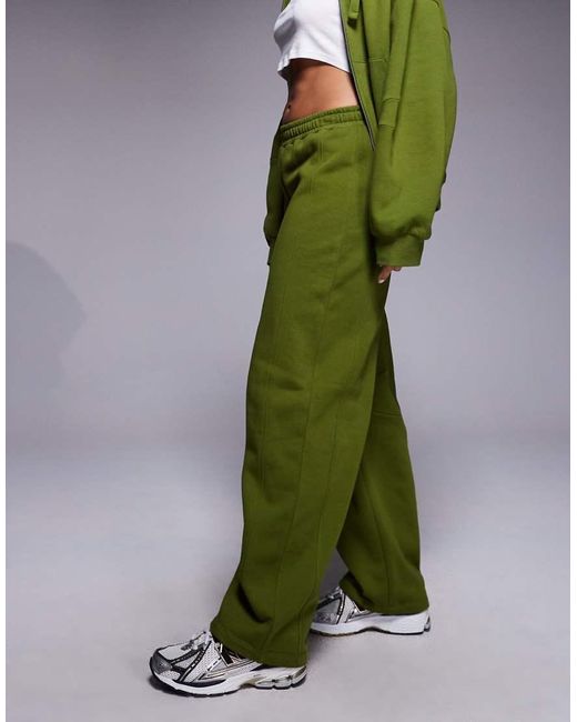ASOS Green Co-ord Barrel Leg jogger With Seam Detail