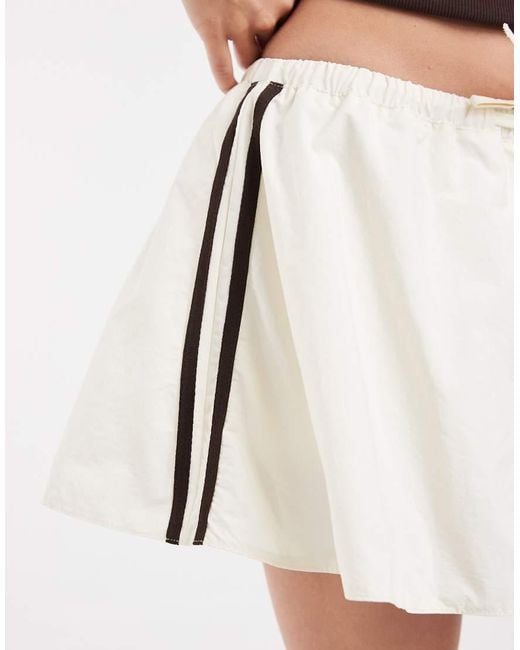 ASOS White Techy Side Stripe Micro Mini Skirt
