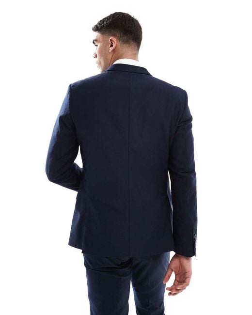 French Connection Blue French Connection Double Breasted Formal Suit Jacket for men