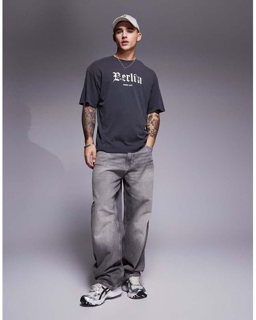 ADPT Oversized T-Shirt Met 'Berlin'-Print in het Blue voor heren