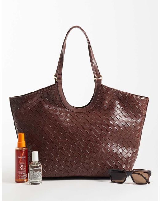 ASOS Brown Scoop Weave Tote Bag