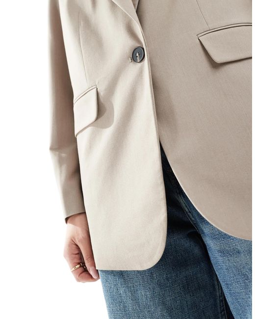 Stradivarius Blue – einreihiger oversize-blazer