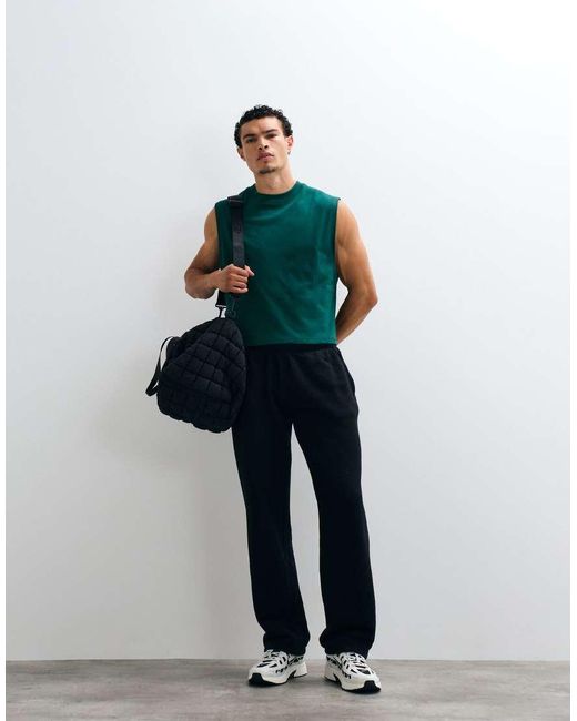 4505 Green Cotton Cropped Lifting Tank With Quick Dry Finish for men