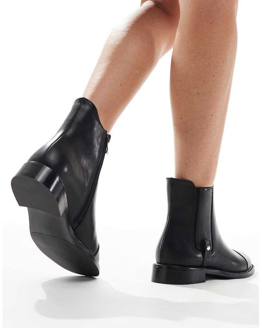 London Rebel Black Scarlett Refined Chelsea Boots