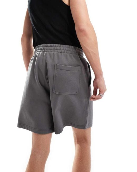 Weekday Black Relaxed Fit Jersey Shorts for men