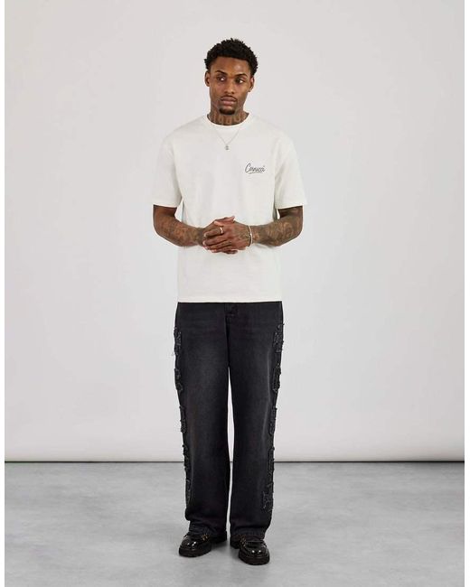 CERNUCCI White Script Back Print T-Shirt for men