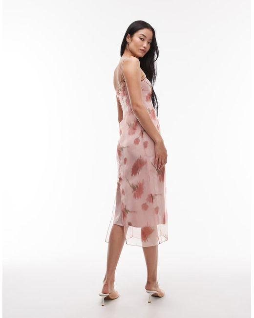 Mango Double Layered V-neck Midi Dress