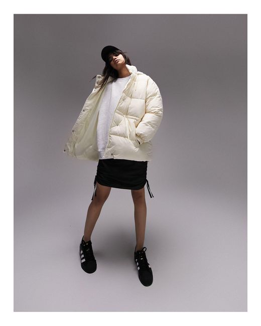 topshop tie waist puffer coat