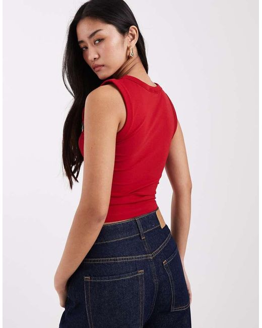 JJXX Red V-neck Tank Top