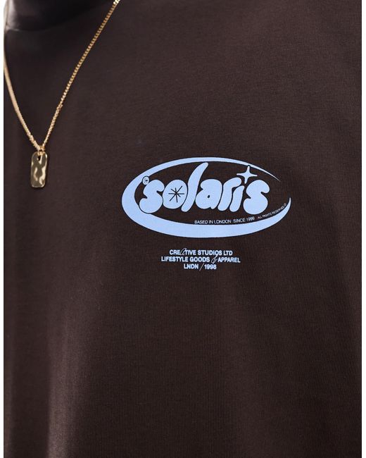 ASOS Brown Oversized T-shirt With Text Graphic for men