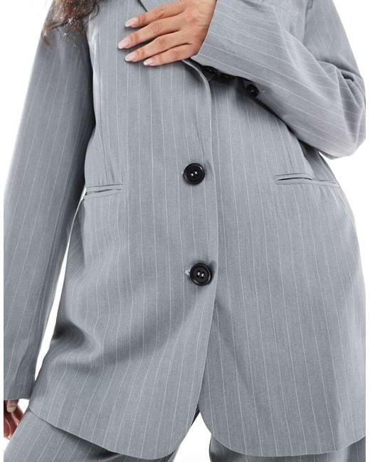 NARRATED Gray Oversized Blazer