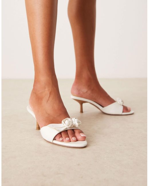 Heartly - mules à talon avec roses ASOS en coloris Natural