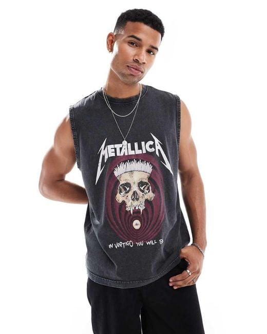 Only & Sons Blue Metallica Vest for men