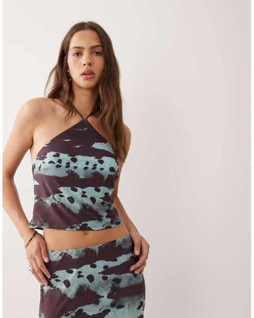 ASOS Multicolor Co-Ord Slinky Halter Neck Top