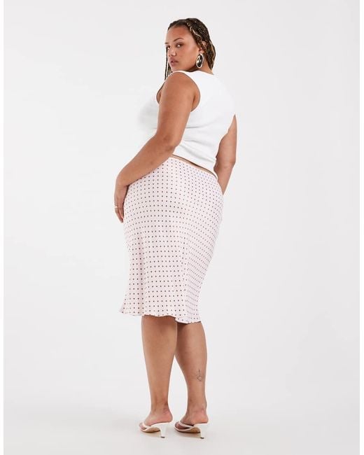 ASOS Pink Asos Design Curve Satin 90's Bias Cut Skirt